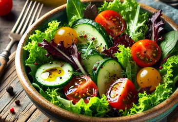 Fresh salads served at Sky Cafe